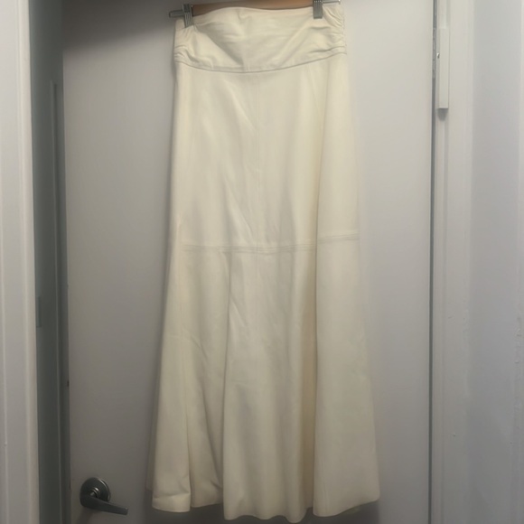Iro brand new cream leather a-line skirt